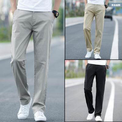 Four Season New Men'S Elastic Loose Straight Leg Casual Pants Slim Fit Plus Size Men'S Pants Trend
