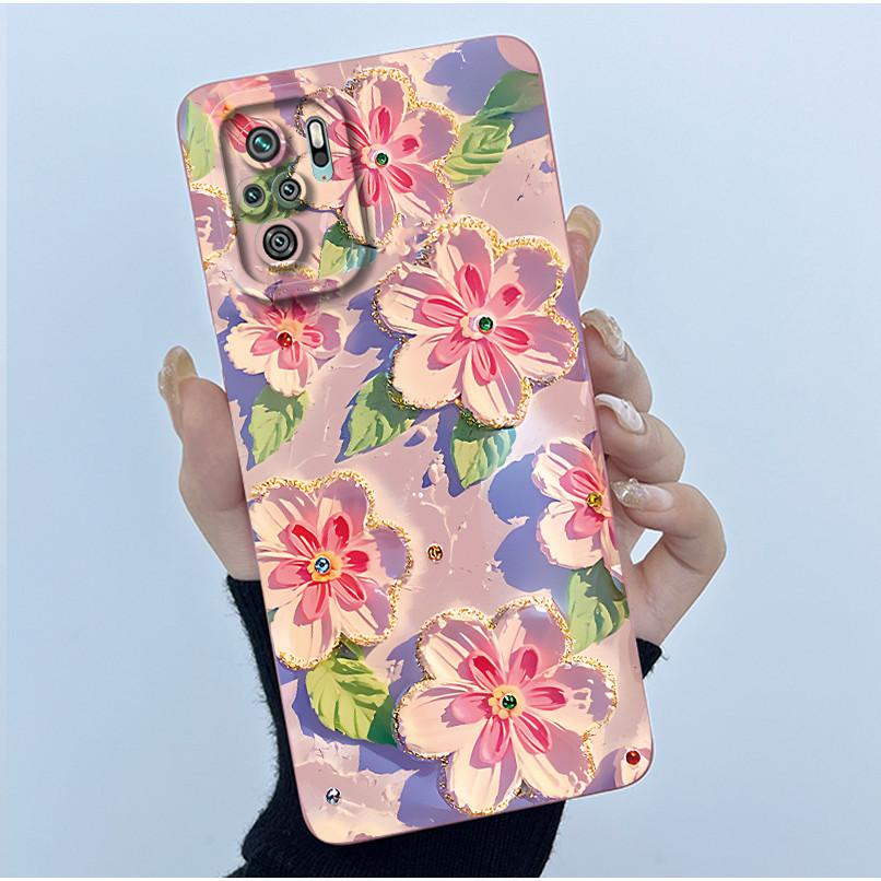 For Xiaomi Poco M5s Phone Case PocoM5s Cover Fashion Simplicity Butterfly Floral Soft Liquid Silicone Shell For Poco M 5s Fundas