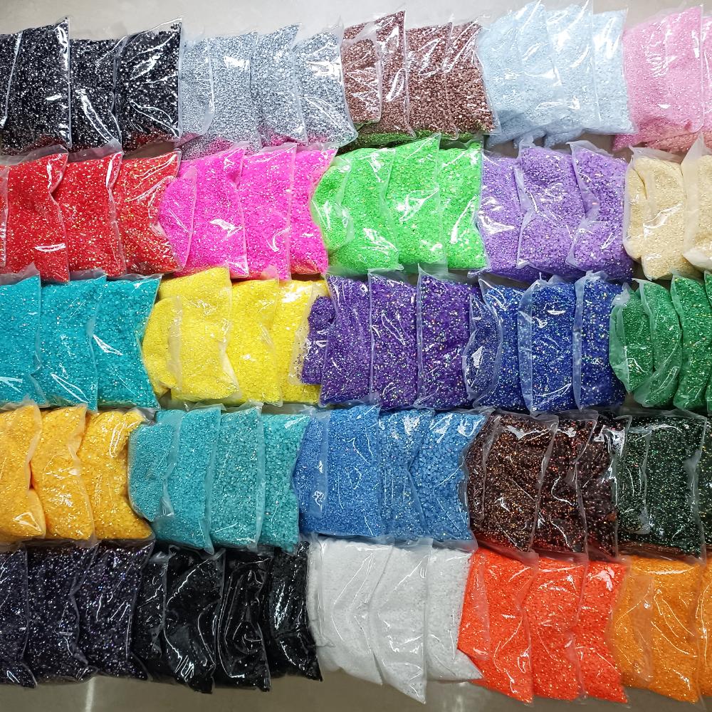 Hot Sale Bulk Package Non Hotfix Flatback Jelly Black AB Resin Rhinestones 2mm 3mm 4mm 5mm 6mm for DIY Crafts