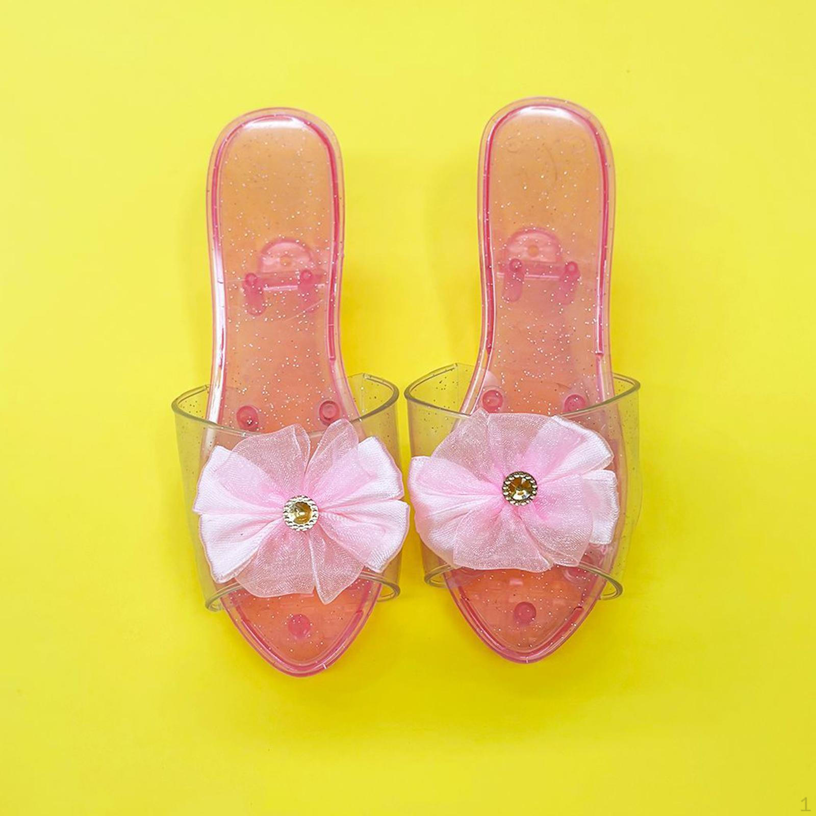 

Силіконові босоніжки для дівчат Прозорі капці Красиві для вечірки, косплею, великих дітей, на підборах рожевий