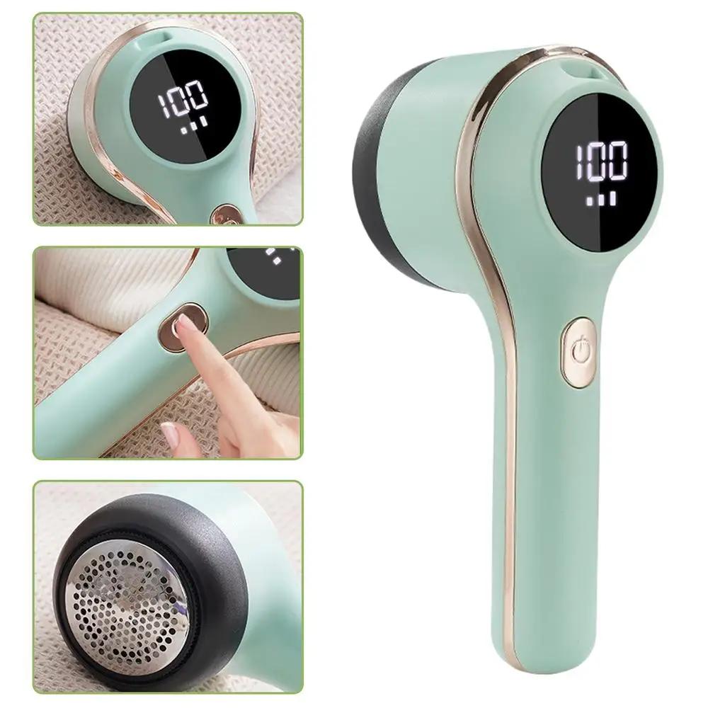 Electric Wireless Clothing Hair Remover, Sweater Defuzzer Fabric Remover Digital Display Portable Fabric Shaver for Cloth