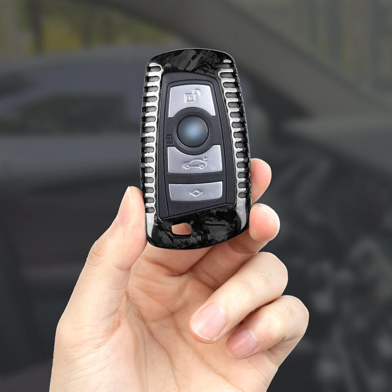 Kohlefaser-Schlüsselanhänger-Abdeckung für BMW E90 Schlüsselhülle Schutzhülle für BMW 1 2 3 3GT 4 5 5GT 6 7 BMW X3 X4 M2 M3 M4 M5 M6 Schlüsselmäppchen