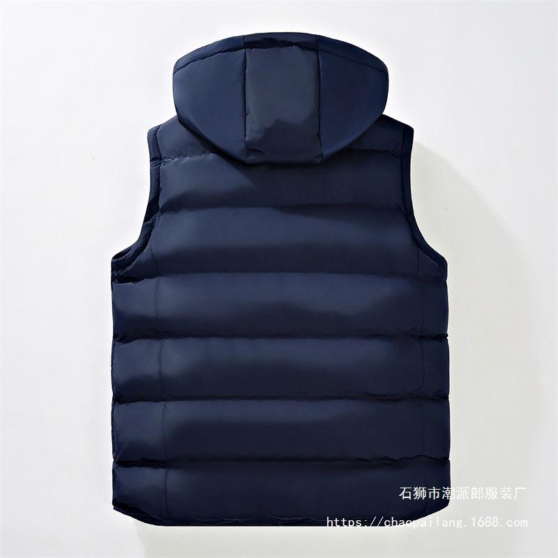 Men's cotton vest hooded thickened autumn and winter sleeveless casual men's vest jacket fashion vest warm cotton-padded clothes