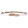 Leather Adjustable Belt For Dresses With Leaf Buckle And Smooth Closure For Womens Fashion