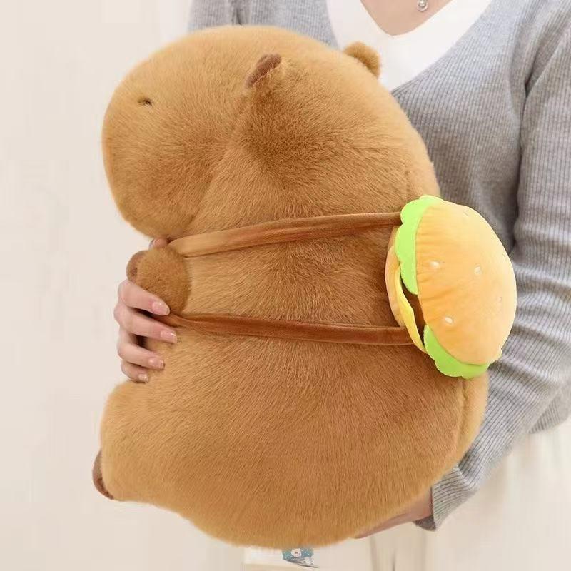 

Capybara Plush Backpack - Cute Hamburger Doll Birthday Gift for Girls 32cm