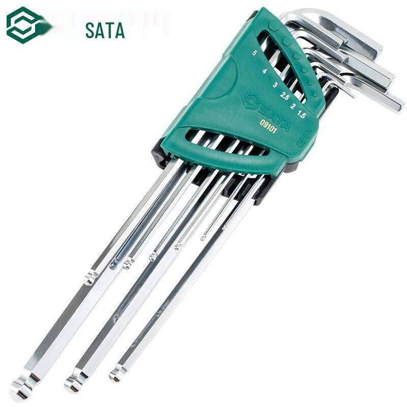 SATA 09101 Extra Long Metric Ball End Hex Key Set