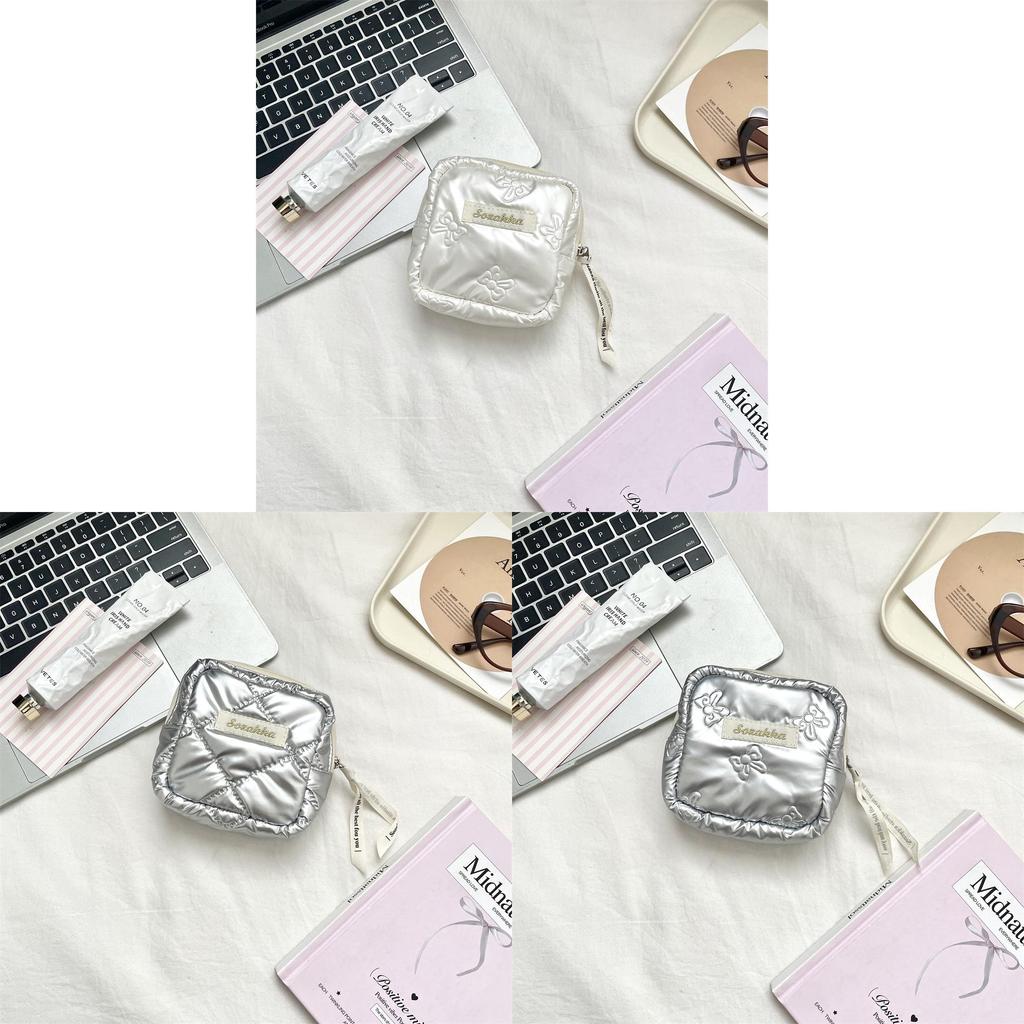 Pu Heart Shape Womens Hygiene Pad Case With Portable Makeup Storage For Travel