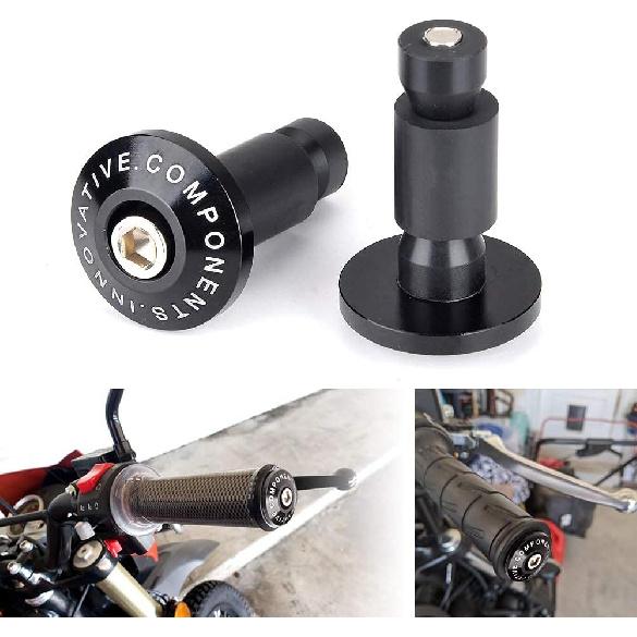 Goldfire Motorcycle 7/8'' Handle Bar End Weights Handlebar Grips Cap Anti Vibration Silder Plug Fits for Yamaha Kawasaki Dirt Bike (Black)