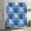 Blue And White Bath Curtains Modern Stripes Pattern Bathroom Shower Curtain Waterproof Decor 72X84 Inches Blue White Set (1)