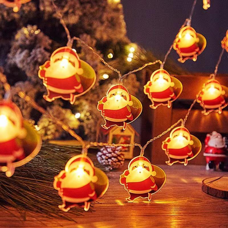 Cross-Border LED Christmas String Lights - Flashing Cartoon Snowman Decorative Holiday Atmosphere
