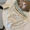 Damen Sommer Vintage Leopard Print Satin Buchstabe Typ Hoher Schlitz Höschen