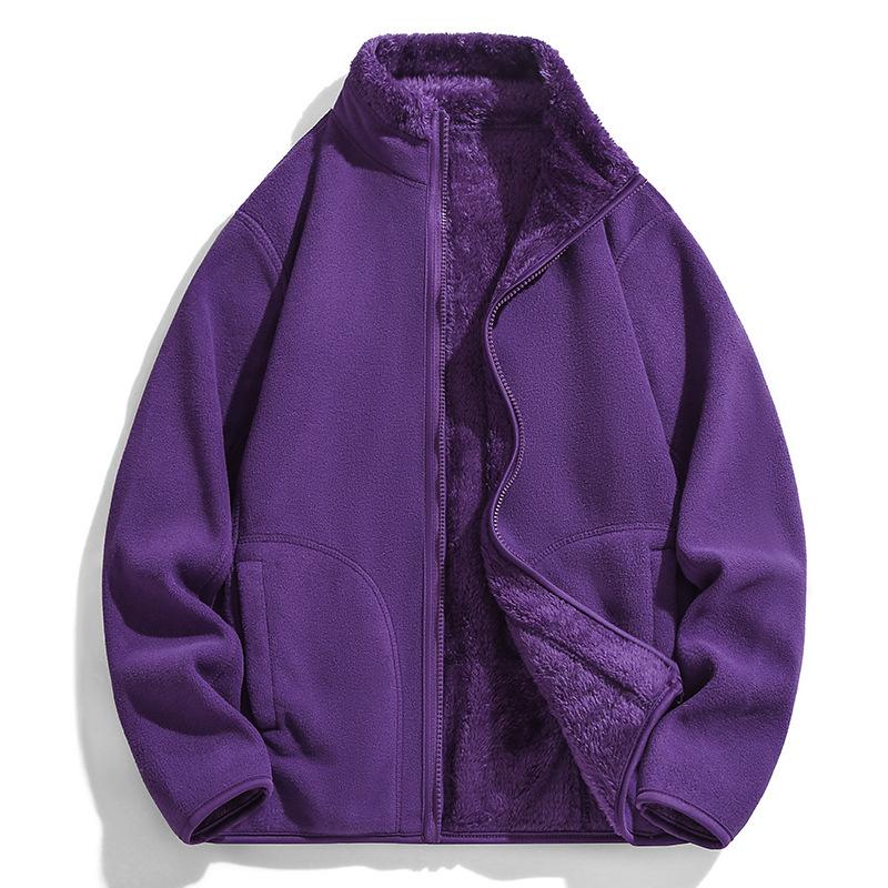 Fleece Women's Outdoor Clothing Fashion Versatile Winter Leisure Sports Thickening Double-Sided Warm Coat Female Jacket