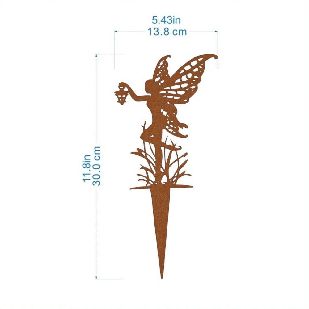 Whirling Fairy Metal Garden Stake Outdoor Lawn Ornament Halloween Yard Decoration
