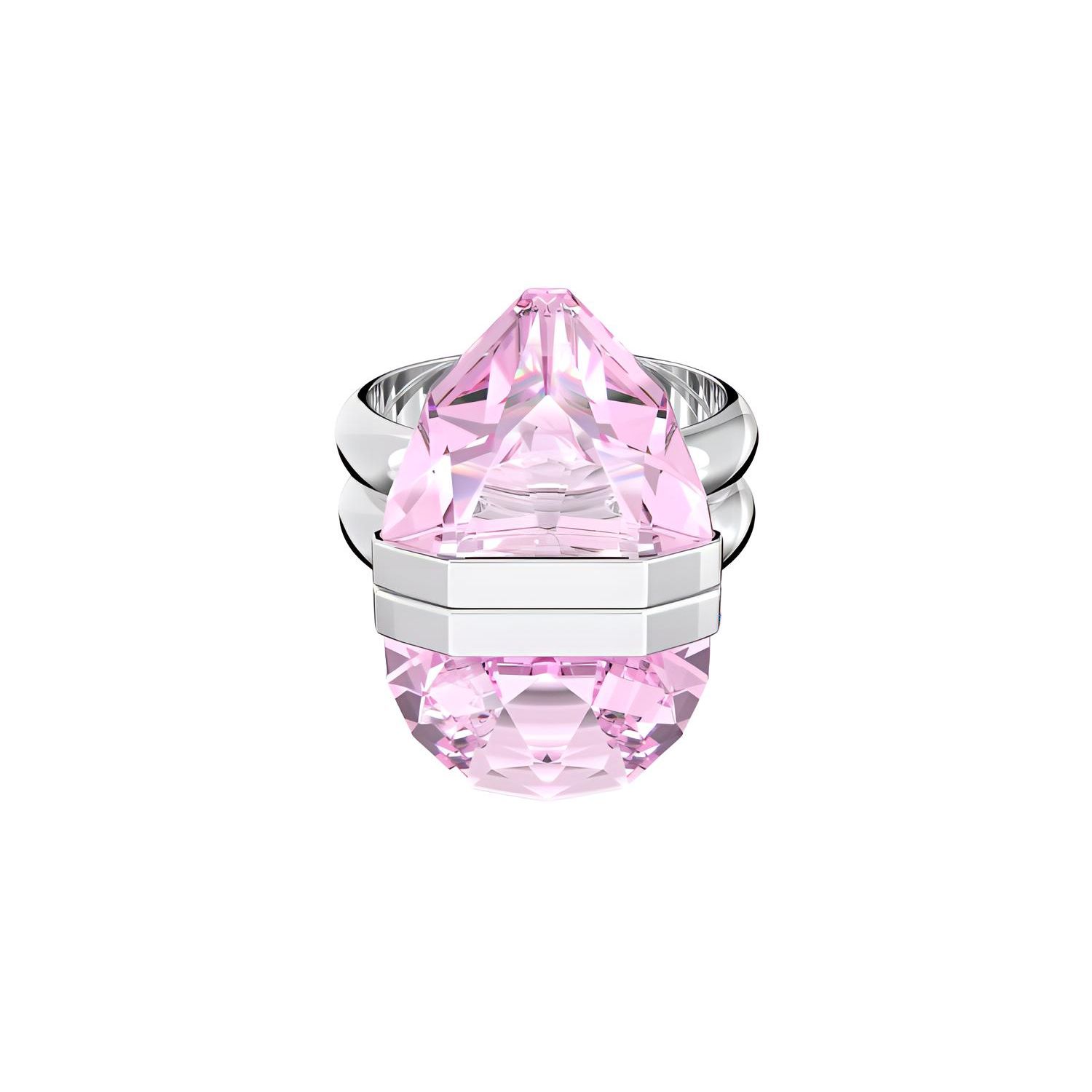 Swarovski Lucent Ring Magnetic Pink Rhodium Plated Women rings 5613558 55