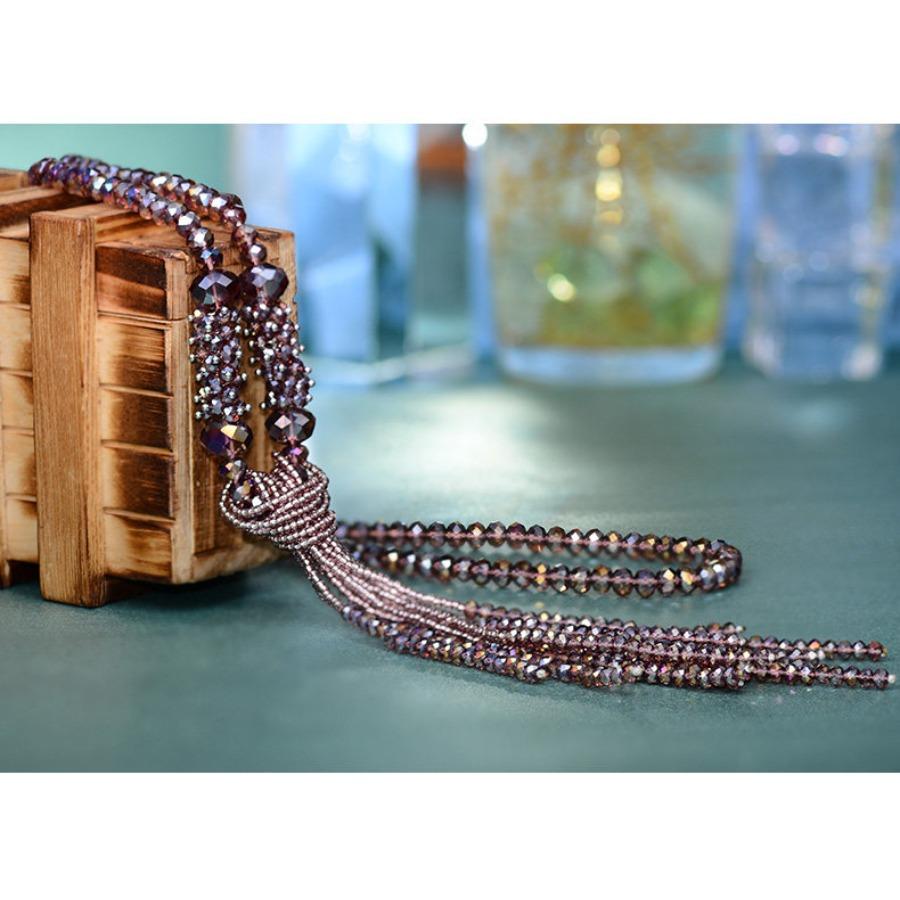 JMXD-jewelry, Austrian Crystal Beaded Necklace Women's Long Fringed Sweater Chain