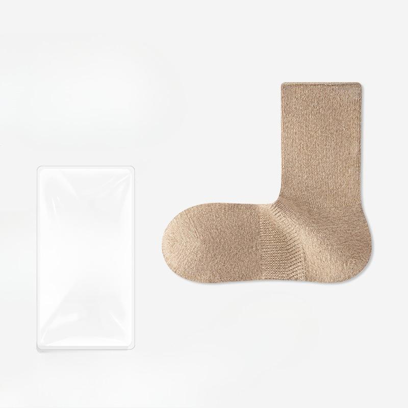 Female Autumn and Winter Pure Color 10A Antibacterial Deodorant Anti Paging Elastic Boneless Tube Stack Socks