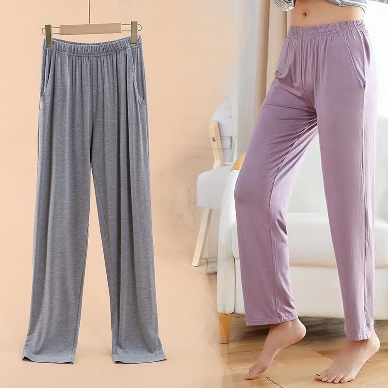 Damen Modal Locker Fallende Pyjamahose - Große Größe, Dünne Eisseide, Lässige Frühling/Sommer Hose