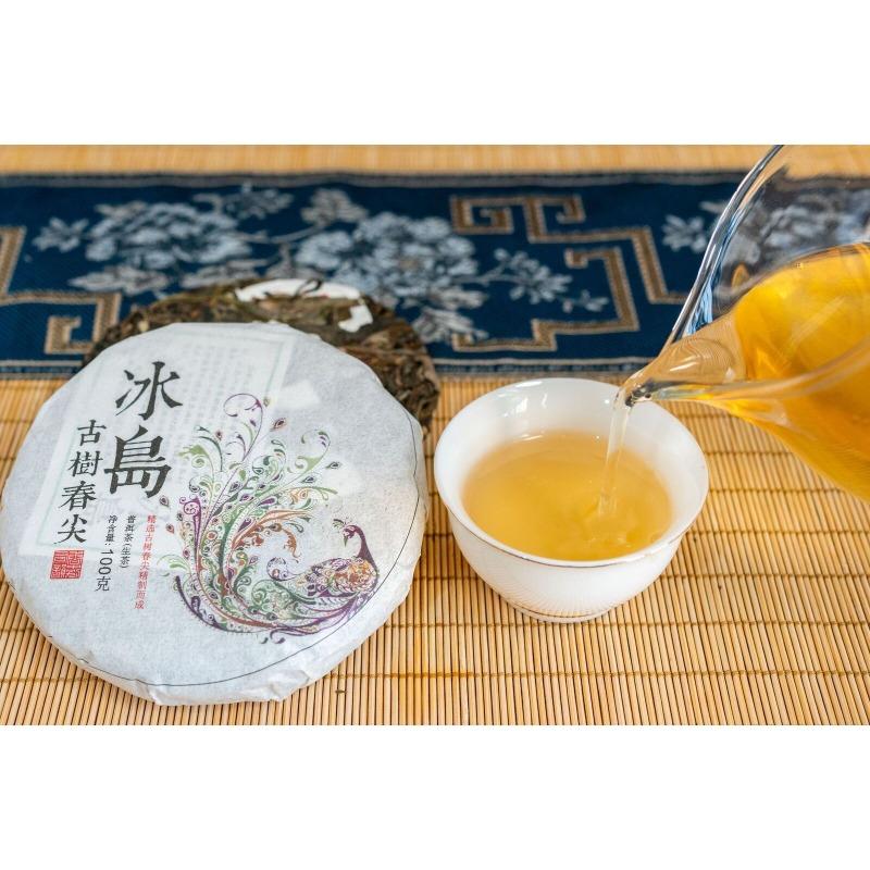100g Pu'er Raw Tea Iceland Yunnan Ancient Tea Spring Tea Cake Orchid Fragrance
