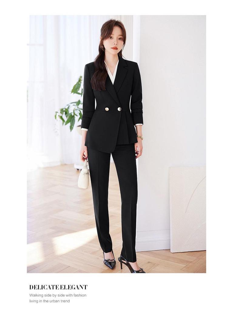 Women's Professional Suit for Spring/Autumn - Fashionable Formal Attire for Hotels, Sales, and Beauty Salons