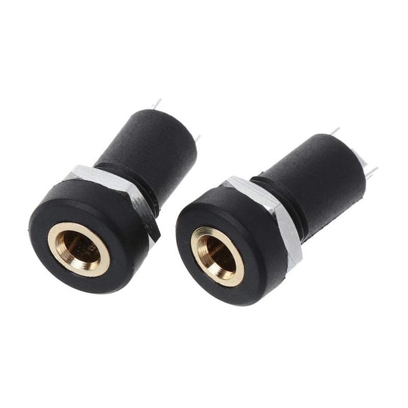 5/10Pcs 3.5mm Audio Jack Socket 3 Pole Black Stereo Solder Panel Mount Gold with Nuts Universal Headphone Socket