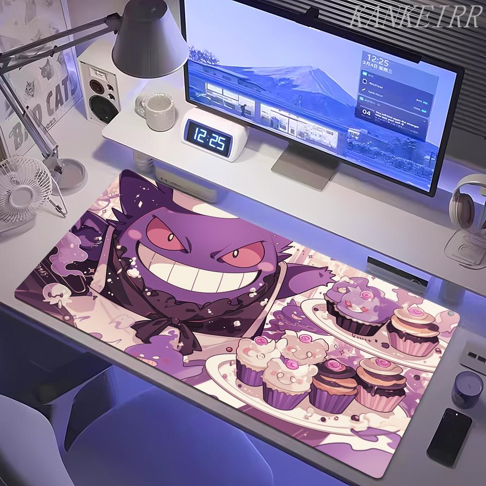 XXL Pokemon Japan Anime Purple Mouse Pad Gengar PC Cool Gamer Cabinet Keyboard Rug Extended Deskmat Laptop Kawaii Mousepad Gifts