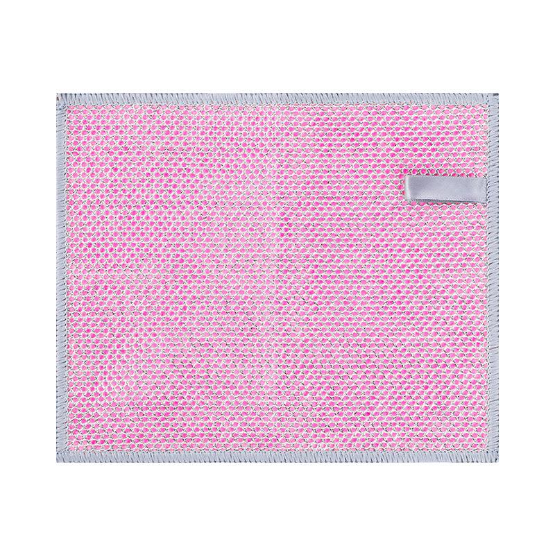 Silver Steel Wire Double-Sided Dishcloth - Non-Stick, Oil-Proof, Thick Scouring Pad for Stain Removal.