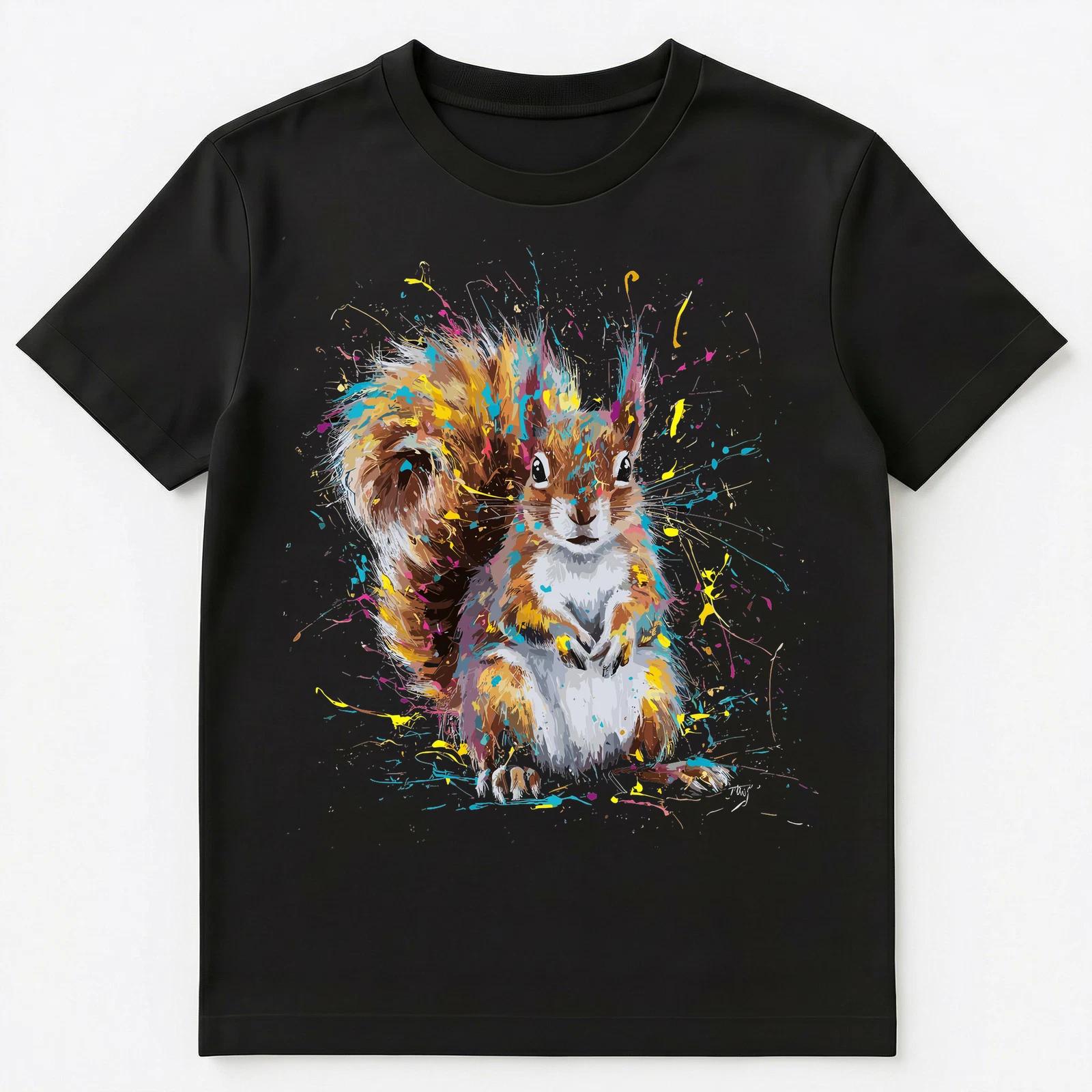 

Colorful Paint Splash Squirrel Art Graphic Unisex T-Shirt XL