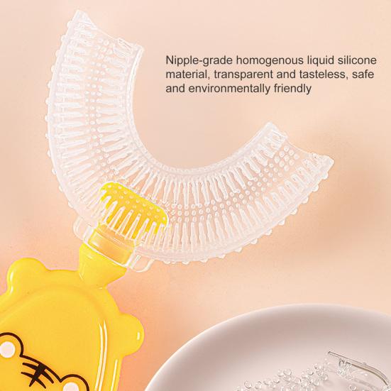 Convenient Baby Toothbrush Safe Use Silicone 360 Degree U-shaped Baby Tooth Brush for Daily Use
