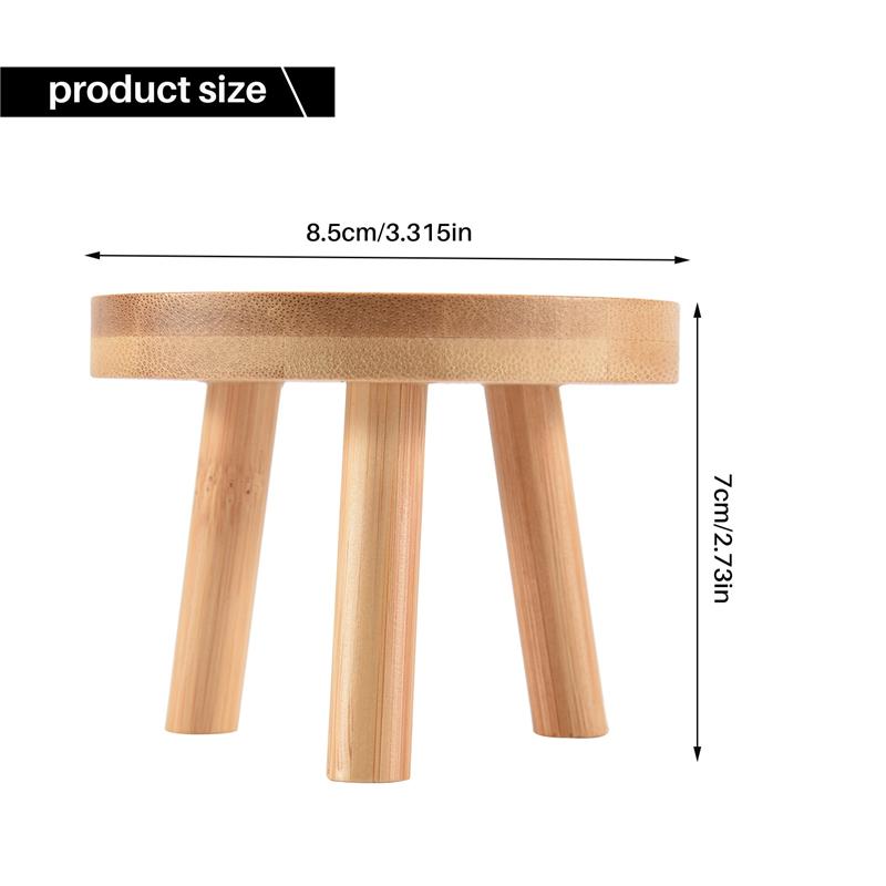 ABMH-4X Wooden Plant Stand Flower Pot Base Holder Stool High Stool Balcony Succulent Round Flower Shelf For Indoor Outdoor