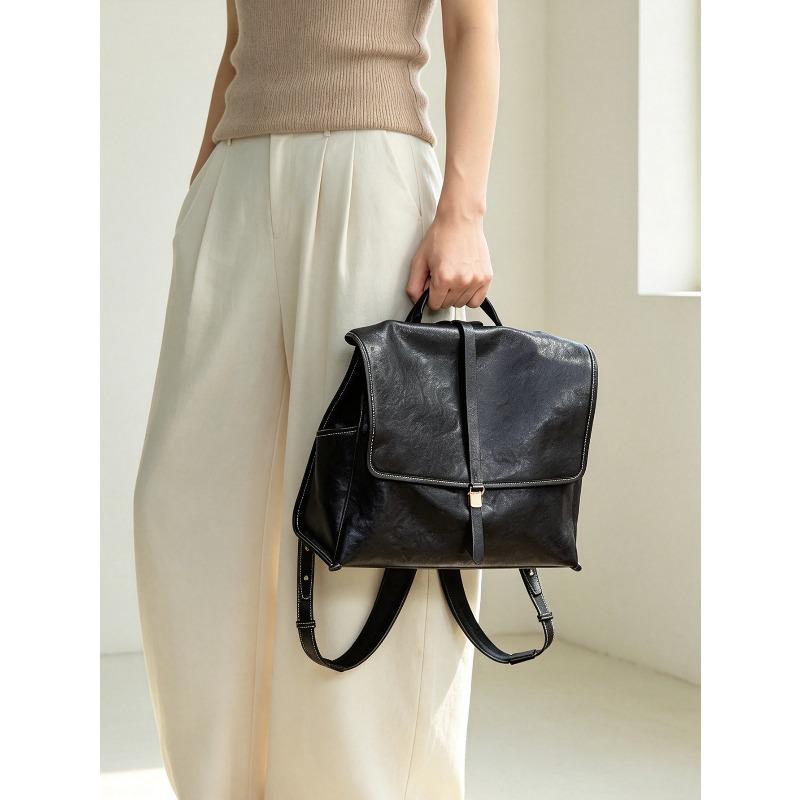 Dual-shoulder Bag, Large Capacity, Lightweight, Commuter Backpack, Retro Bag