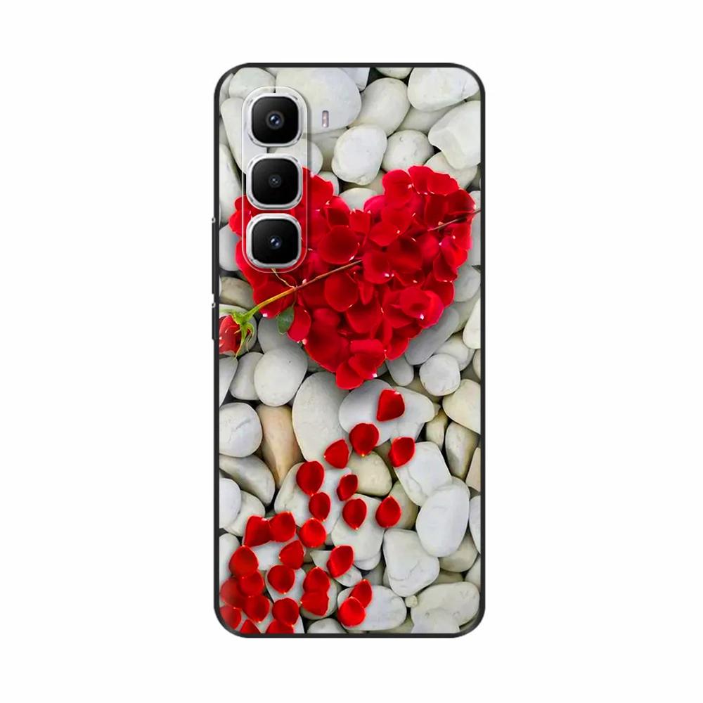 For Infinix Hot 60 Pro Plus Case Popular Love Heart Flower Soft TPU Silicone Back Cover For Infinix Hot 60i Hot60 Pro Phone Case