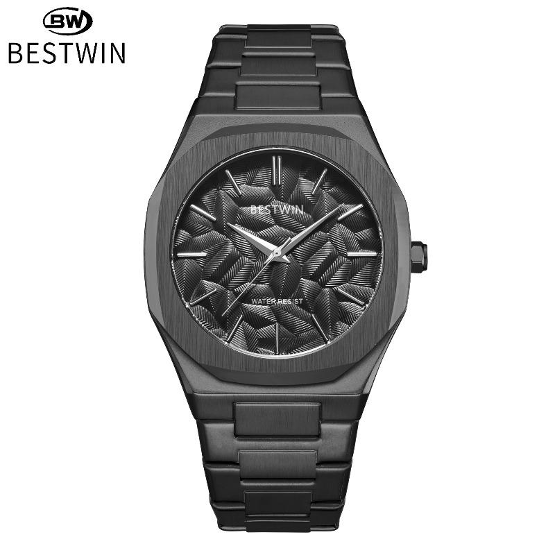Men's Watch Embossed Leaf Characteristic Face Quartz Waterproof Watch