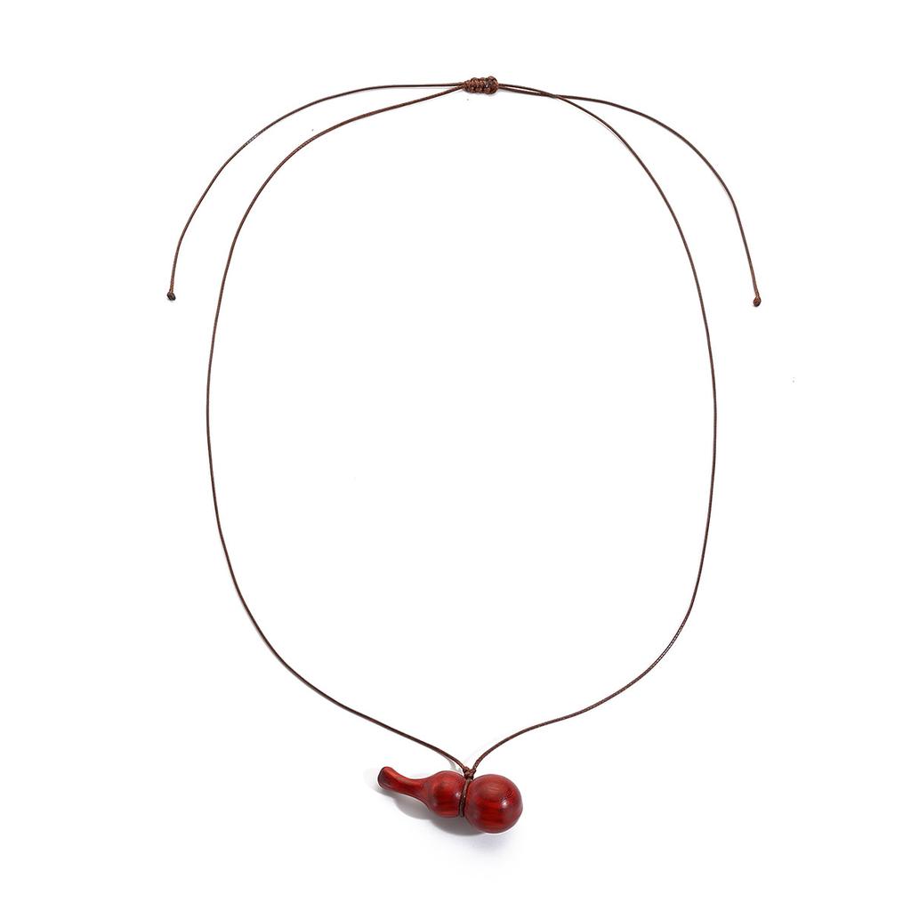 Necklace for Women Accessories Vintage Wooden Gourd Pendant Long New Chinese Necklace Female Simple Versatile Sweater Chain Elegant Necklace