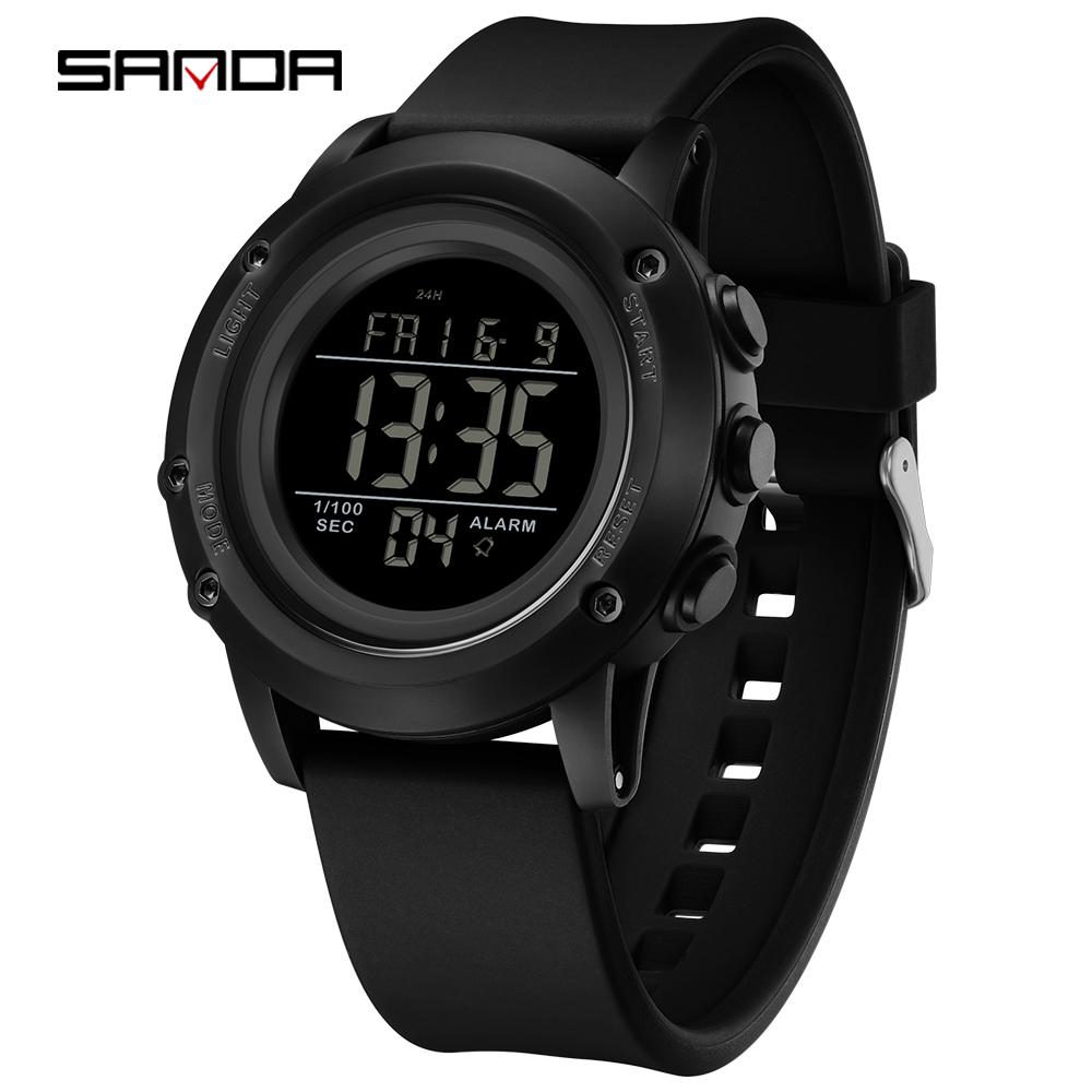 Sanda 2165 Fashion Men's Watch Sports Fitness Running Watch Multi functional Waterproof LED Night Light Digital Watch