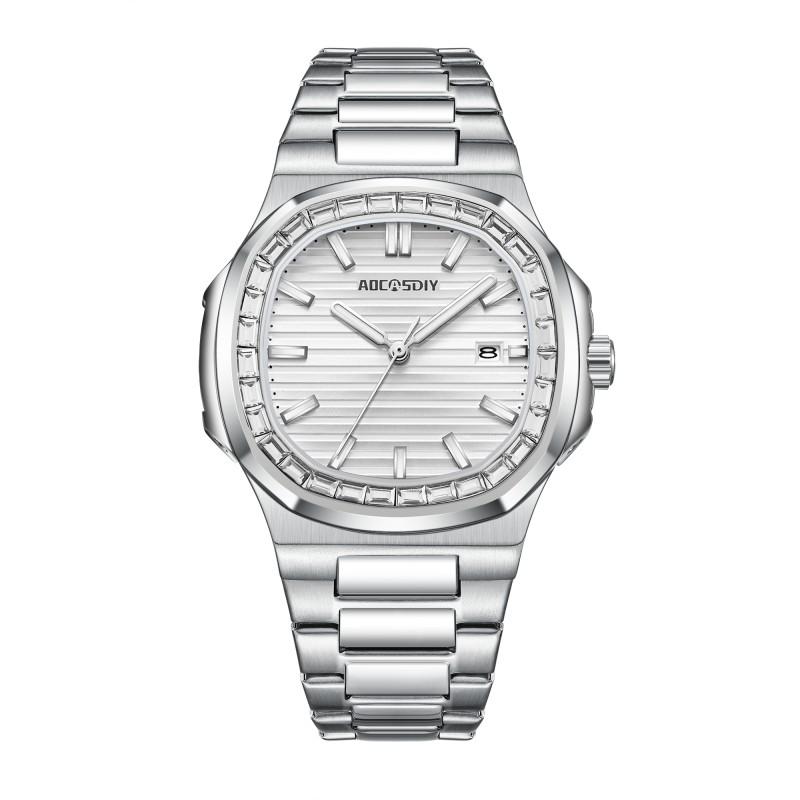 New Rhinestone Men's Watch Business Casual Waterproof Calendar Luminous Quartz Wristwatch Fashion Watches for Men reloj hombre