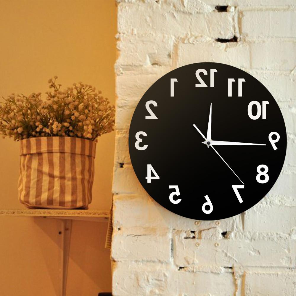 Wall Anti Reverse Clock Modern Backwards Time Run Counter Clockwise Watch Wall