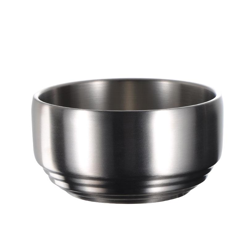 304 stainless steel classic bowl household children's anti-drop bowl all-steel iron bowl Korean over-specification double-layer heat insulation
