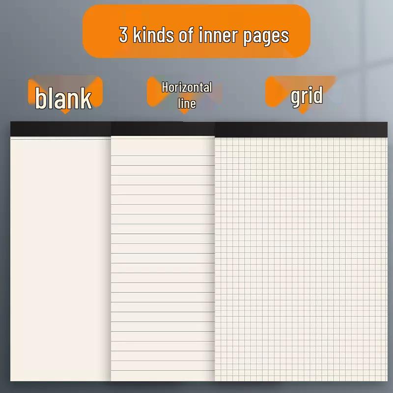 Tearable A5/B5 Thick Notebook: Lined, Sticky Notes, Blank, Grid for Business & Drafts