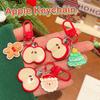 1/5Pcs Christmas Cute Red Apple Keychain Girls Cartoon Bag Pendant Car Keyring Funny Backpack Accessory For Best Friend Gift
