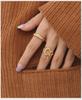 French Retro Geometric 18k Gold Plated Stainless Steel Couple Ring