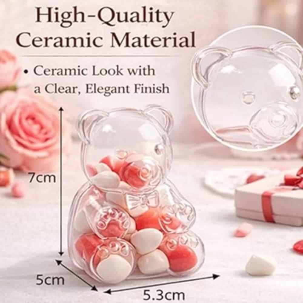 12PCS Large Gummy Bear Container Reusable Candy Storage Container Plastic Candy Boxes Clear Giant Gummy Bear Storage Jar