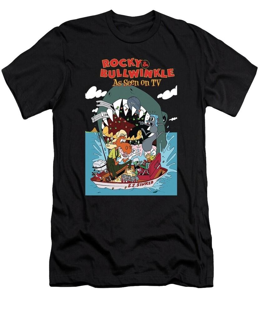 Rocky And Bullwinkle Tshirt Unisex Cotton Tee All sizes S003 Unisex T-Shirt XXL