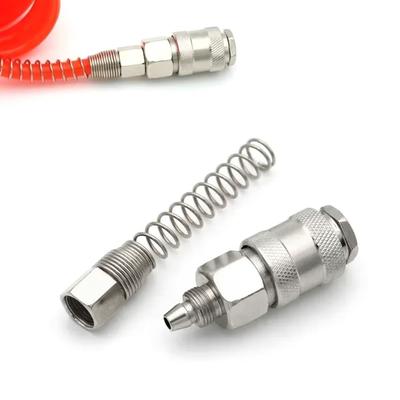 1Pcs with Protective Spring Pneumatic Quick Coupling Standard EU SP PP 20 30 40 Air Hose Connector Iron Plated Nickel