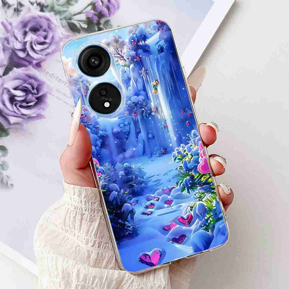 For Oppo A1 Pro 5G 6.7" Case Fashion Flower Painting Soft Silicone TPU Back Cover For Oppo A1 Pro a1 Pro PHQ110 Cases Bumper