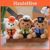 Adorable Plush Teddy Bear Keychain Soft Pp Cotton Stuffed Toy Police Firefighter