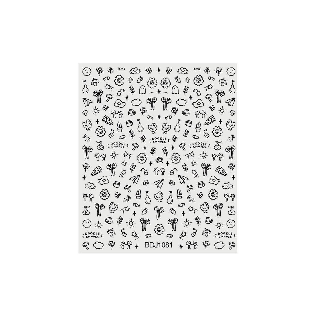 Cyansea Graffiti Cartoon Christmas Snowflake Nail Art Stickers