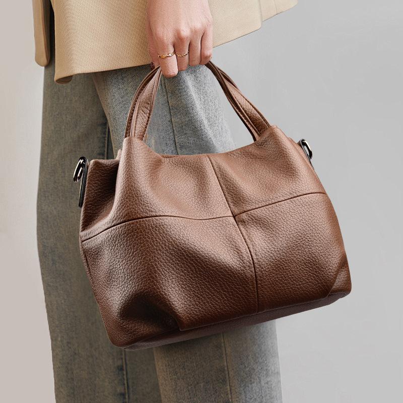 Vegetable basket bag, simple underarm bag, new messenger bag, soft leather large-capacity portable shoulder bag for women
