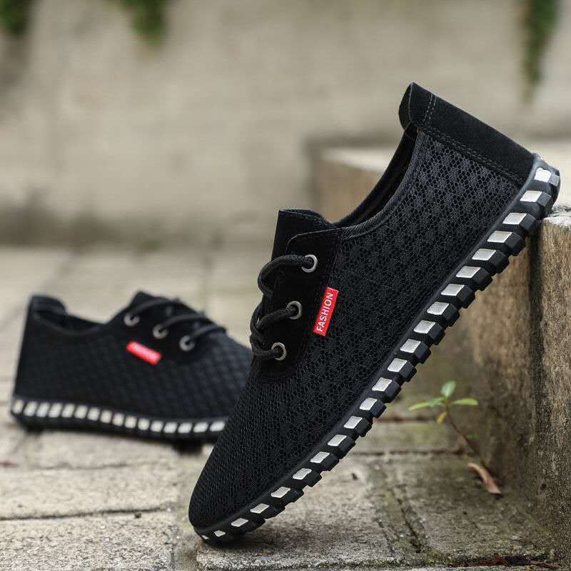 Spring and Summer Breathable Men's Shoes, Korean Style Trendy and Versatile Casual Shoes, Men's Sports Shoes, Men's Flat Running Shoes