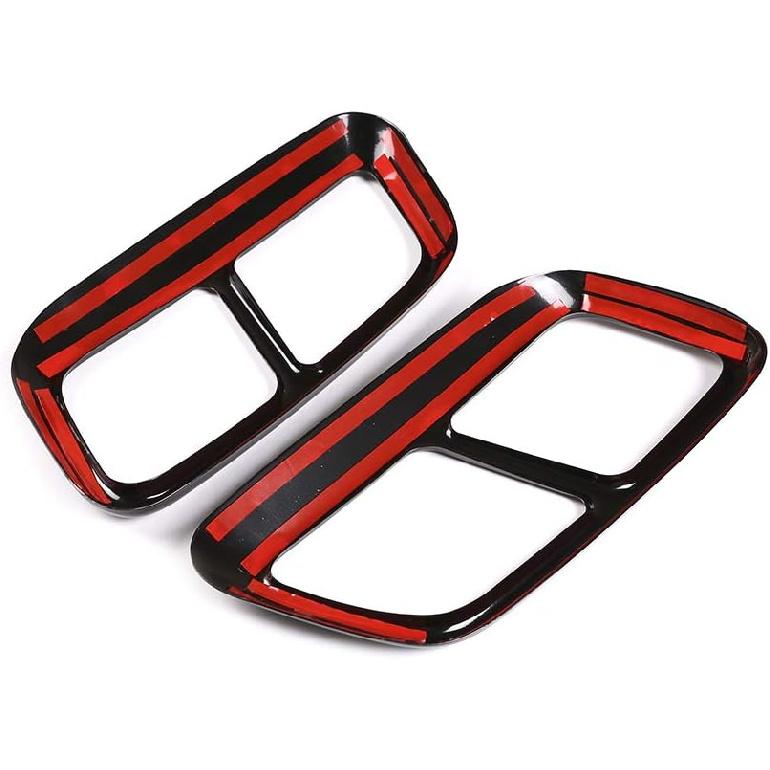 2 Stück Glänzendes Schwarz Chrom Edelstahl Auto Auspuffendrohr Abdeckung Zierleiste Für Range Rover Sport 2018 2019 2020 Baujahr Zubehör