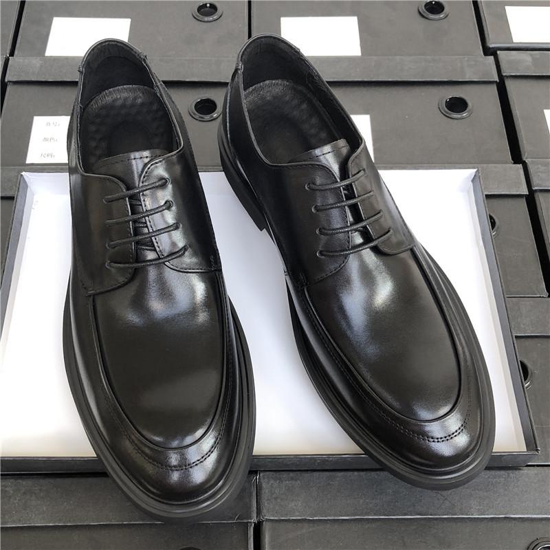 Suit Leather Shoes Men'S Business Dress Leather Breathable Casual Men'S Wide Head Work Shoes Groom Wedding Men'S Shoes High-End